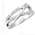 (NEW) BELLA COUTURE VIOLA II Fine Gorgeous Diamond Organic Woven Criss Cross 14K Rose Gold Ring