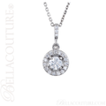 (NEW) BELLA COUTURE HALO Gorgeous Fine Diamond 14K Yellow Gold Necklace (18" in Length)(1/2 CT. TW.)