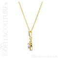 (NEW) BELLA COUTURE HALO Gorgeous Fine Diamond 14K Yellow Gold Necklace (18" in Length)(1/2 CT. TW.)