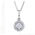 (NEW) BELLA COUTURE HALO Gorgeous Fine Diamond 14K White Gold Necklace (18" in Length) (3/4 CT. TW.)