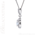 (NEW) BELLA COUTURE HALO Gorgeous Fine Diamond 14K White Gold Necklace (18" in Length) (3/4 CT. TW.)