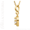 (NEW) BELLA COUTURE Fine Halo Diamond 14K Yellow Gold Pendant Necklace (18" in Length) (1/3 CT. TW.)