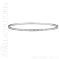 (NEW) BELLA COUTURE FINE GORGEOUS PAVE' DIAMOND 14K WHITE GOLD BANGLE BRACELET (1 1/2CT. TW.) 7" INCHES