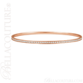 (NEW) BELLA COUTURE FINE GORGEOUS PAVE' DIAMOND 14K WHITE GOLD BANGLE BRACELET (1 1/2CT. TW.) 7" INCHES