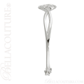 (NEW) BELLA COUTURE FINE ELEGANT SCULPTED LEAF PAVE' DIAMOND 14K WHITE GOLD CUFF BRACELET (ADJUSTABLE)