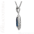 (NEW) BELLA COUTURE La VICTORIA FINE GORGEOUS GENUINE LONDON BLUE TOPAZ SCROLLING PENDANT NECKLACE (18" Inches)