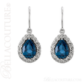 (NEW) BELLA COUTURE La VICTORIA FINE GORGEOUS GENUINE LONDON BLUE TOPAZ SCROLLING PENDANT NECKLACE (18" Inches)