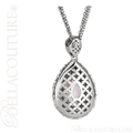 (NEW) BELLA COUTURE La VICTORIA FINE GORGEOUS GENUINE SWISS BLUE TOPAZ DIAMOND 14K YELLOW GOLD SCROLLING PENDANT NECKLACE (1/2 CT. TW.) (18" Inches)