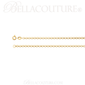 (NEW) BELLA COUTURE Fine (16") 14K Solid Yellow Gold Rolo Necklace Chain (2MM Width)