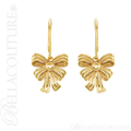 (NEW) BELLA COUTURE Fine 14K Solid Yellow Gold Scrolling Antique Victorian Inspired Bow Charm (24.9MM H x 14.9MM W x 3.8MM D)
