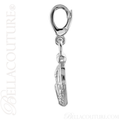 (NEW) BELLA COUTURE Fine 14K Solid White Gold Scrolling Antique Victorian Inspired Heart Charm (20MM H x 12.9MM W x 3.4MM D)