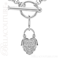 (NEW) BELLA COUTURE Fine 14K Solid White Gold Scrolling Antique Victorian Inspired Heart Charm (20MM H x 12.9MM W x 3.4MM D)