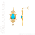 (NEW) BELLA COUTURE ETRUSCAN COLLECTION FINE TURQUOISE DIAMOND 14K YELLOW GOLD NECKLACE (18" Inches)