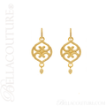(NEW) BELLA COUTURE ETRUSCAN COLLECTION Fine Elegant 14K Yellow Gold Dangle Drop Earrings