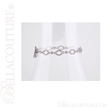 (NEW) BELLA COUTURE ETRUSCAN COLLECTION Fine 14K Solid White Gold Chain Toggle Dangle Drop Accent Bracelet