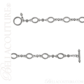 (NEW) BELLA COUTURE ETRUSCAN COLLECTION Fine 14K Solid White Gold Chain Toggle Dangle Drop Accent Bracelet