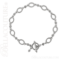 (NEW) BELLA COUTURE ETRUSCAN COLLECTION Fine 14K Solid White Gold Chain Toggle Dangle Drop Accent Bracelet