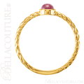 (NEW) BELLA COUTURE Fine Gorgeous Pink Tourmaline Gemstone Twisted 14K Yellow Gold Ring