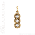 (NEW) BELLA COUTURE FINE ELEGANT THREE STONE DIAMOND 14K YELLOW GOLD DANGLE DROP PENDANT NECKLACE (1/3 CT. TW.)