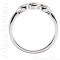 (NEW) BELLA COUTURE Fine Elegant Three Stone Diamond 14K White Gold Ring Band (1/3 CT. TW.)