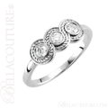 (NEW) BELLA COUTURE Fine Elegant Three Stone Diamond 14K White Gold Ring Band (1/3 CT. TW.)