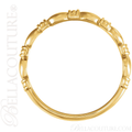 (NEW) BELLA COUTURE FINE ETRUSCAN BEADED SCALLOPED EDGE 14K YELLOW GOLD RING