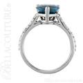 (NEW) BELLA COUTURE Le SORIA FINE GENUINE LONDON BLUE TOPAZ DIAMOND RING 14K WHITE GOLD RING
