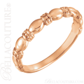 (NEW) BELLA COUTURE FINE ETRUSCAN BEADED SCALLOPED EDGE 14K ROSE GOLD RING