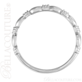 \(NEW) BELLA COUTURE FINE ETRUSCAN BEADED SCALLOPED EDGE 14K WHITE GOLD RING
