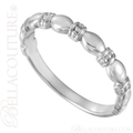 \(NEW) BELLA COUTURE FINE ETRUSCAN BEADED SCALLOPED EDGE 14K WHITE GOLD RING