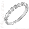 \(NEW) BELLA COUTURE FINE ETRUSCAN BEADED SCALLOPED EDGE 14K WHITE GOLD RING