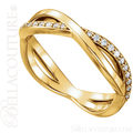 (NEW) BELLA COUTURE BALIENNA Fine Gorgeous Diamond Yellow Gold Open Woven Eternity Ring (1/5 CT. TW.)