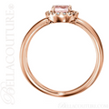 (NEW) BELLA COUTURE MILAN Fine Diamond Genuine Morganite Oval Gemstone 14K Rose Gold Criss Cross Ring (1/10 CT. TW.)