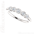 (NEW) BELLA COUTURE CORINA II Fine Graduated Five Diamond Bezel Set 14K White Gold Ring Band (1/4 CT. TW.)