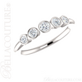 (NEW) BELLA COUTURE CORINA II Fine Graduated Five Diamond Bezel Set 14K White Gold Ring Band (1/4 CT. TW.)