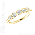 (NEW) BELLA COUTURE CORINA II Fine Graduated Five Diamond Bezel Set 14K Yellow Gold Ring Band (1/4 CT. TW.)