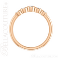 (NEW) BELLA COUTURE CORINA II Fine Graduated Five Diamond Bezel Set 14K Rose Gold Ring Band (1/4 CT. TW.)