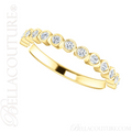 (NEW) BELLA COUTURE BEILSON Fine Diamond Bezel Set 14K Yellow Gold Stackable Ring Band (1/4 CT. TW.)