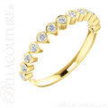 (NEW) BELLA COUTURE BEILSON Fine Diamond Bezel Set 14K Yellow Gold Stackable Ring Band (1/4 CT. TW.)