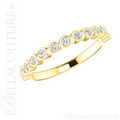 (NEW) BELLA COUTURE BEILSON Fine Diamond Bezel Set 14K Yellow Gold Stackable Ring Band (1/4 CT. TW.)