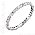 (NEW) BELLA COUTURE La NORA Fine Diamond Prong Set 18K White Gold Eternity Ring Band (3/4 CT. TW.)
