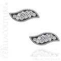 (NEW) BELLA COUTURE La VITA Demure Milgrain Leaf Diamond PLATINUM™ Stud Earrings