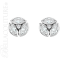 (NEW) BELLA COUTURE De VINE Marquise Cut Diamond PLATINUM™ Bezel Set Stud Earrings (1/2 CT. TW.)