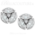 (NEW) BELLA COUTURE De VINE Marquise Cut Diamond PLATINUM™ Bezel Set Stud Earrings (1/2 CT. TW.)