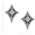 (NEW) BELLA COUTURE La VITA Demure Milgrain Diamond PLATINUM™ Stud Earrings