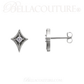 (NEW) BELLA COUTURE La VITA Demure Milgrain Diamond PLATINUM™ Stud Earrings