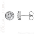 (NEW) BELLA COUTURE BRILLIANTE Diamond Cluster 14K White Gold Stud Earrings (1/2 CT. TW.)