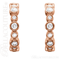 (NEW) BELLA COUTURE CORINA Diamond 14K Rose Gold Graduated Bezel Set Hoop Earrings (1/4 CT. TW.)