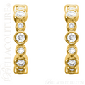 (NEW) BELLA COUTURE CORINA Diamond 14K Yellow Gold Graduated Bezel Set Hoop Earrings (1/4 CT. TW.)