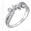(NEW) BELLA COUTURE LILLY Fine Diamond Prong Set 14K White Gold Eternity Ring Band (1/5 CT. TW.)